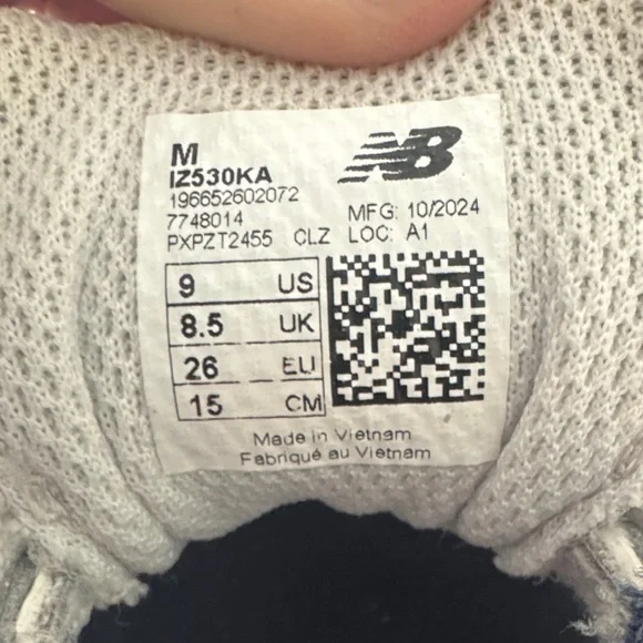 New Balance Kids' Silver and Navy Sneakers - Picture 4 of 4